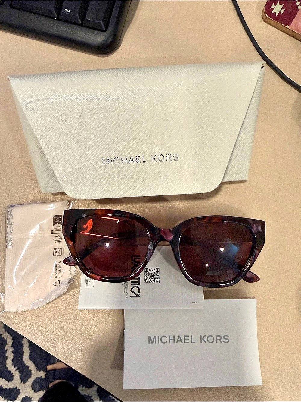 Michael Kors MK2259U Roanoke Tortoiseshell Sunglasses Brown & Pink NWT